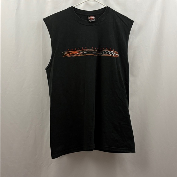 Harley-Davidson Men’s Sleeveless Black T-shirt Size Large Kansas City MO 2002 - Picture 3 of 8